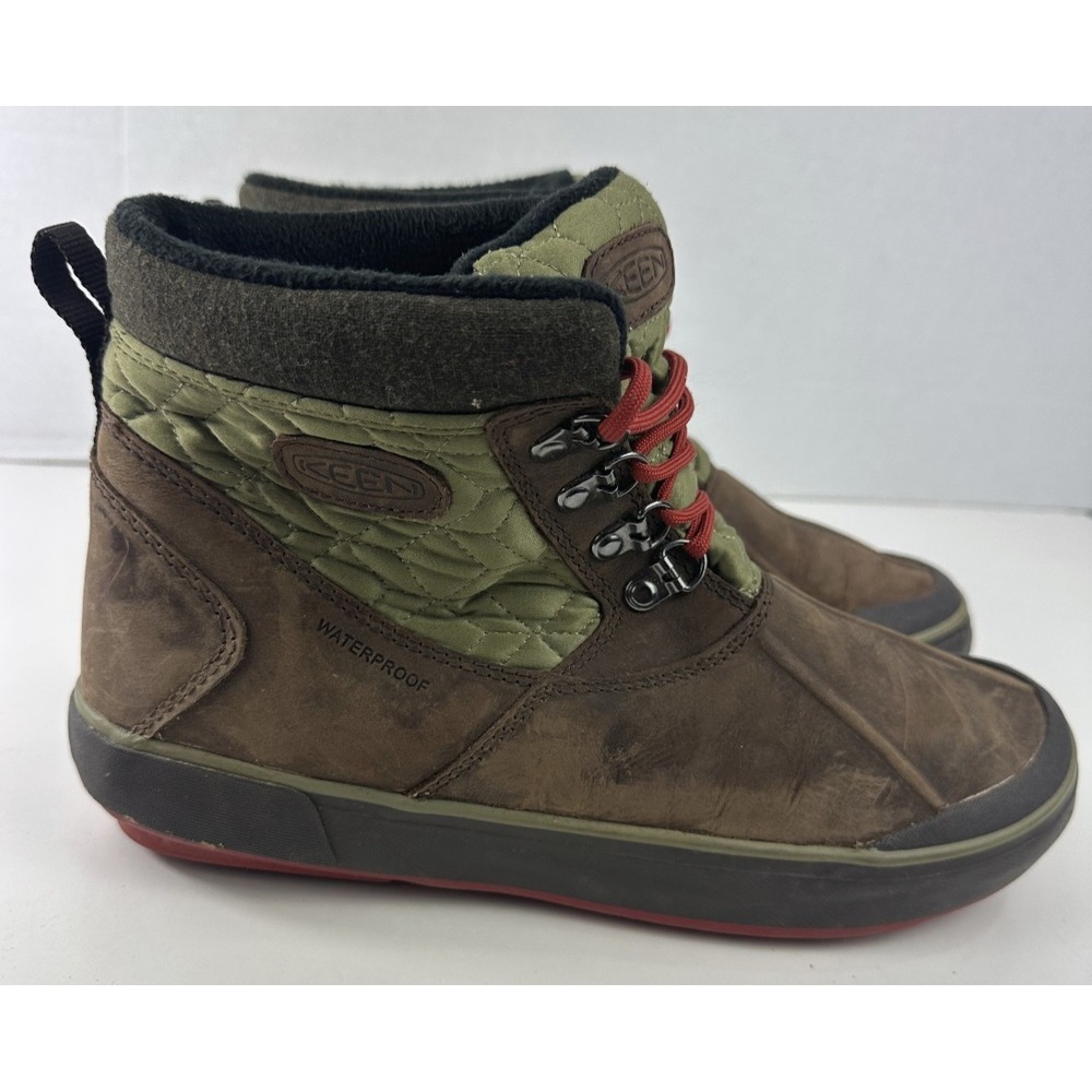 Keen Elsa Boot II Quilted Brown Green Red Lace Waterproof Bootie Women's 9.5 - Picture 4 of 13